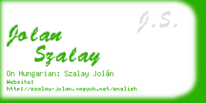 jolan szalay business card